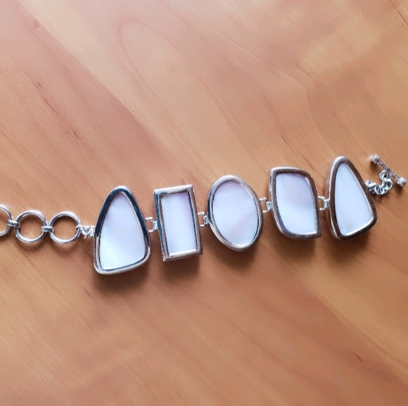 Sterling silver pink mother of pearl bracelet - Picture 7 of 8